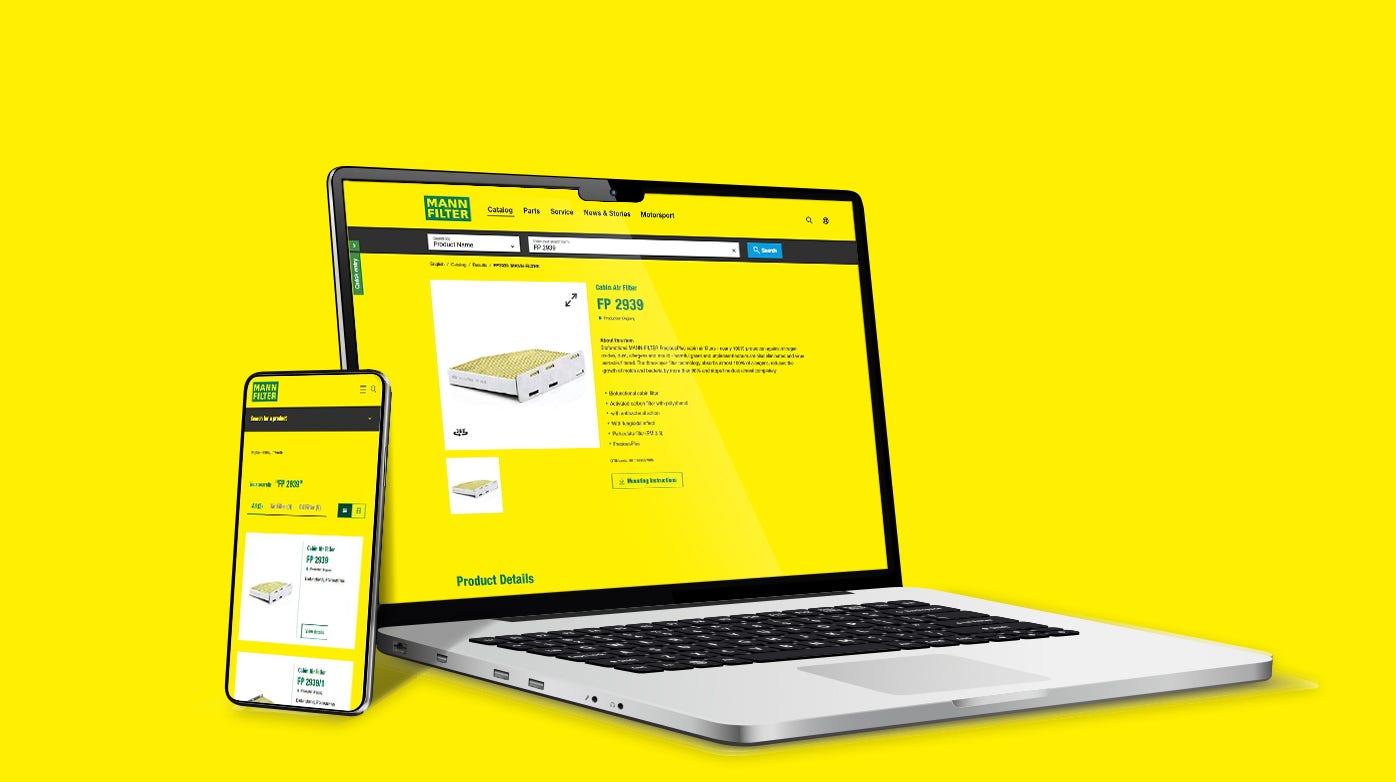 The MANN-FILTER Online Catalog for different devices