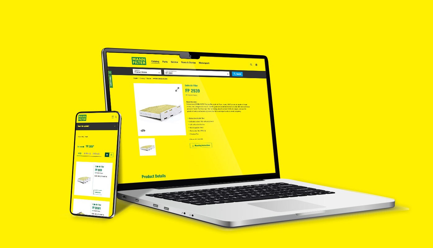MANN-FILTER Online Catalogue for desktop
