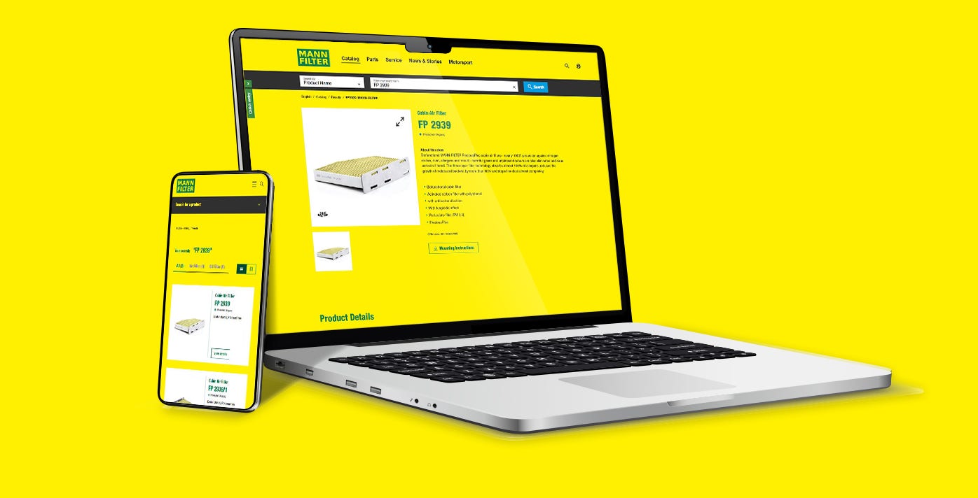 MANN-FILTER Online Catalog is available for every device.