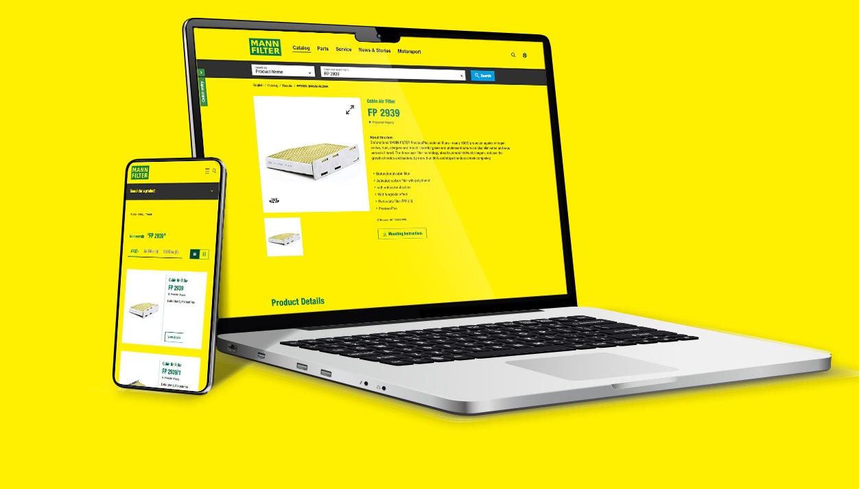 MANN-FILTER Online Catalog is available for every device.