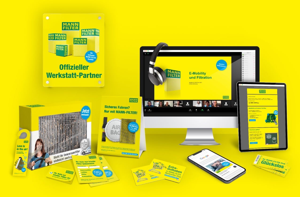 Das Marketingpaket des neuen MANN-FILTER Clubs MANN-FILTER Club Werbepaket Pressebild
