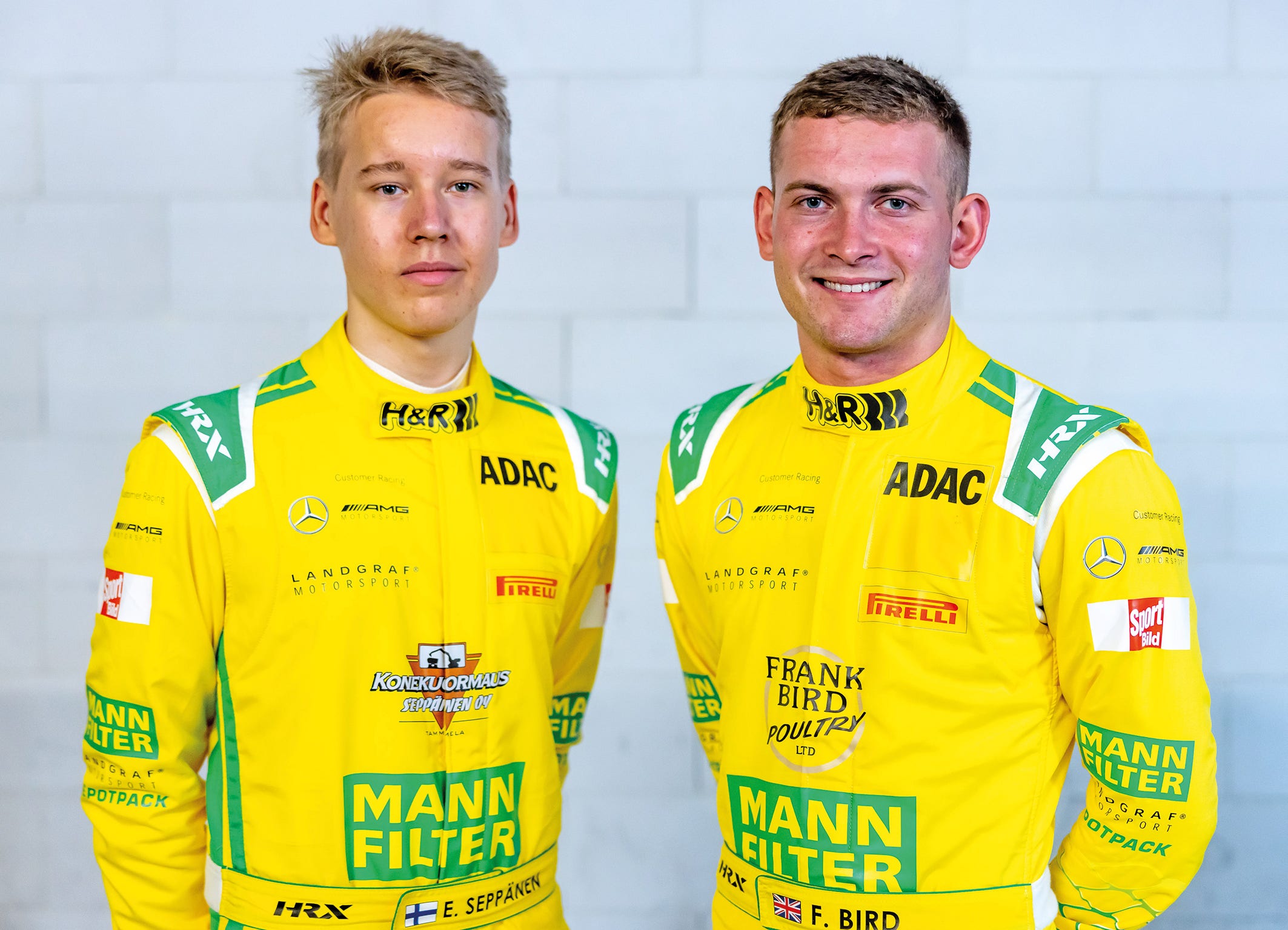 Mamba Fahrer Bird/ Seppänen (v.r.) Die beiden MANN-FILTER Junior Mamba Fahrer Elias Seppänen und Frank Bird in gelb-grün