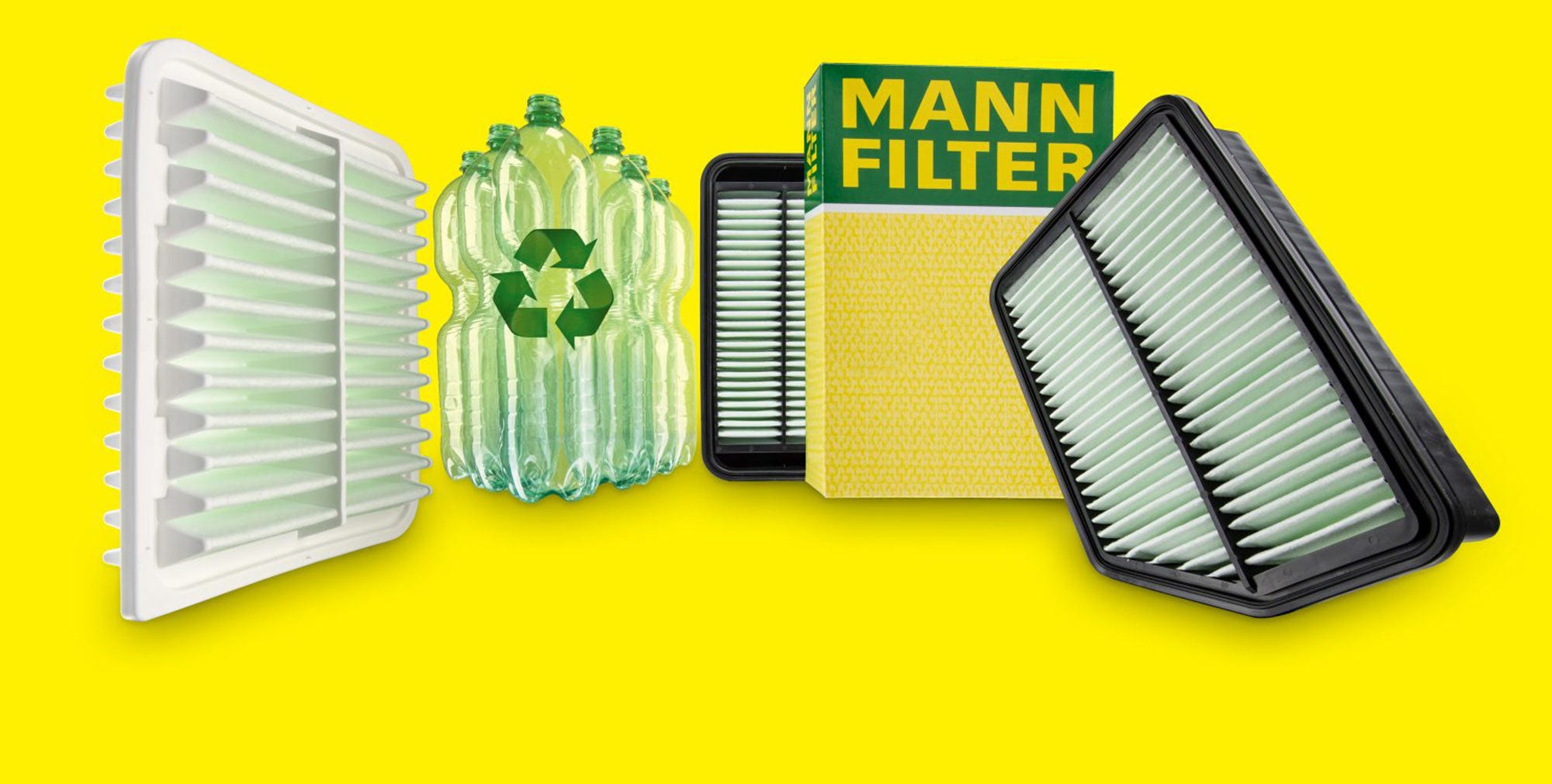 Material reciclat din sticle PET în filtrele de aer MANN-FILTER
