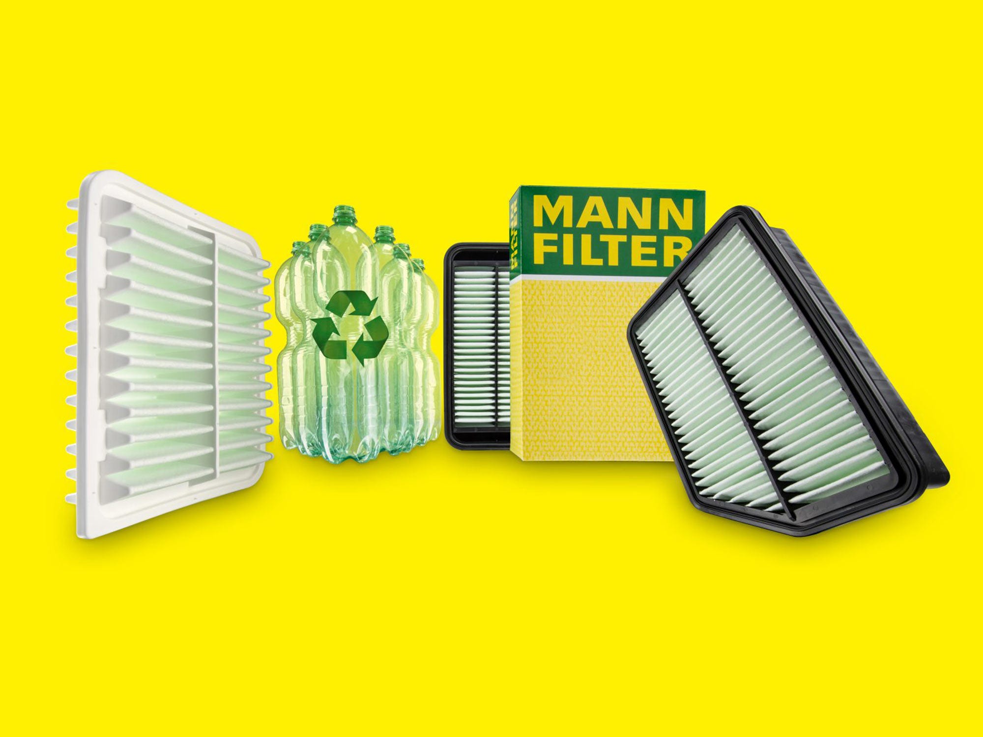 Fibras recicladas en los filtros de aire de MANN-FILTER.