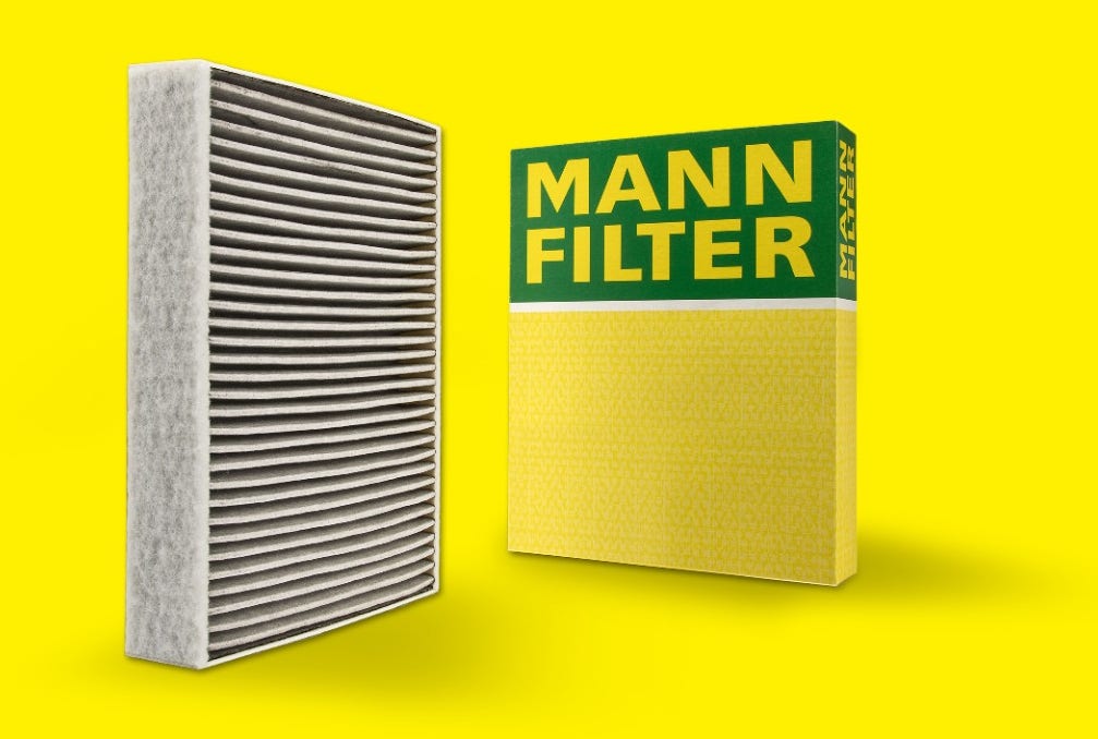 Filter udara kabin dengan ekstrak filter karbon aktif hingga 95% partikulat berbahaya.