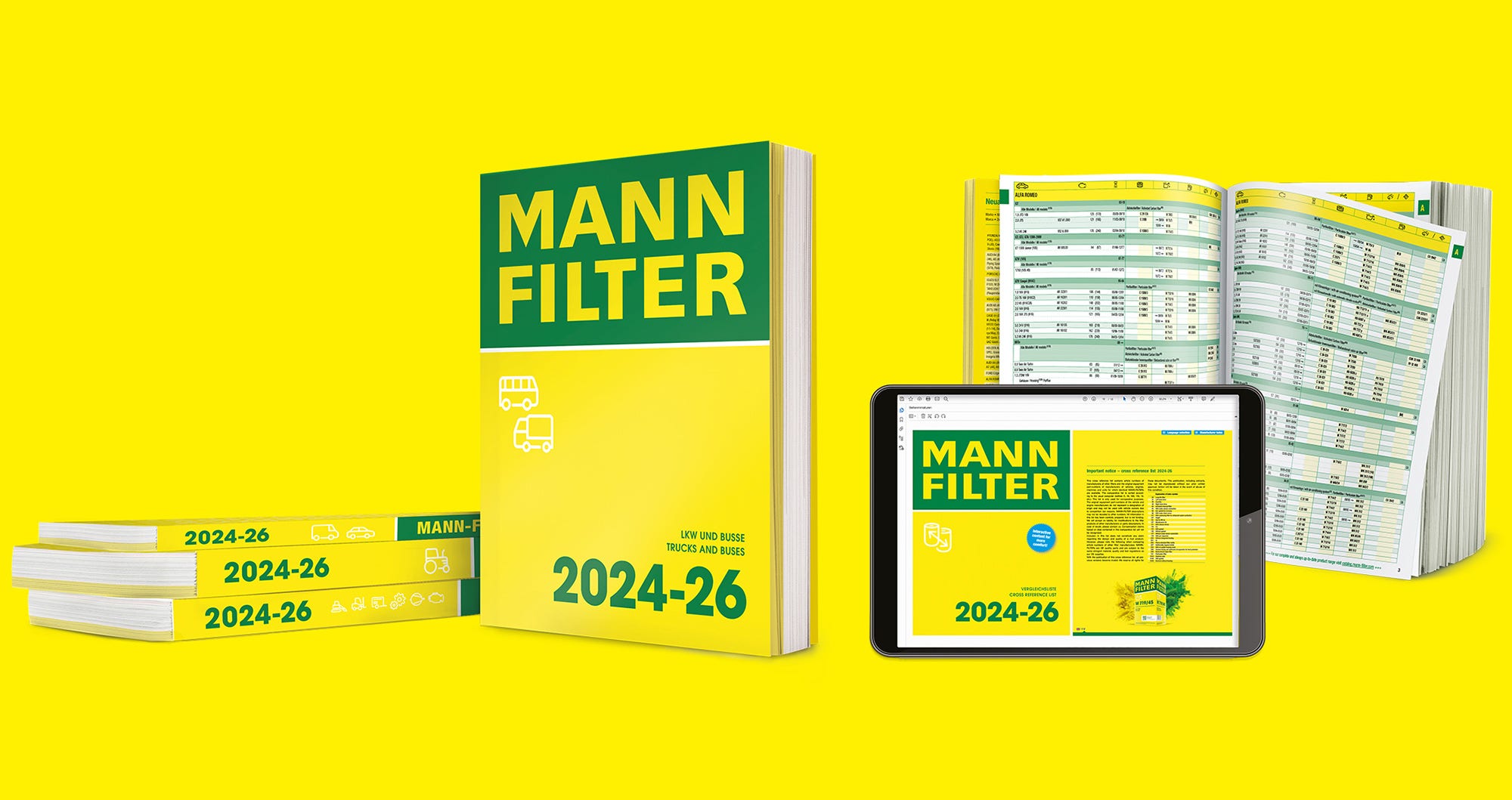 Different versions of the MANN-FILTER catalog: online and pdf.