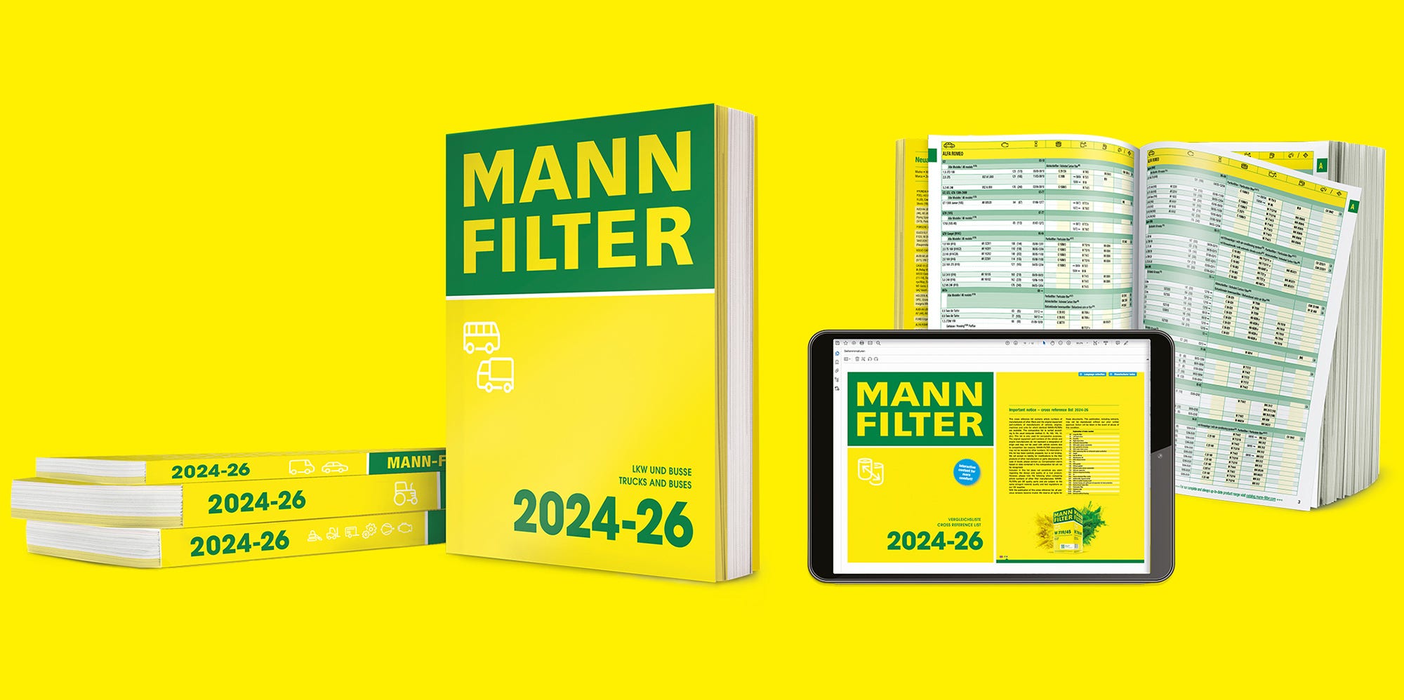 Different versions of the MANN-FILTER catalog: online and pdf.