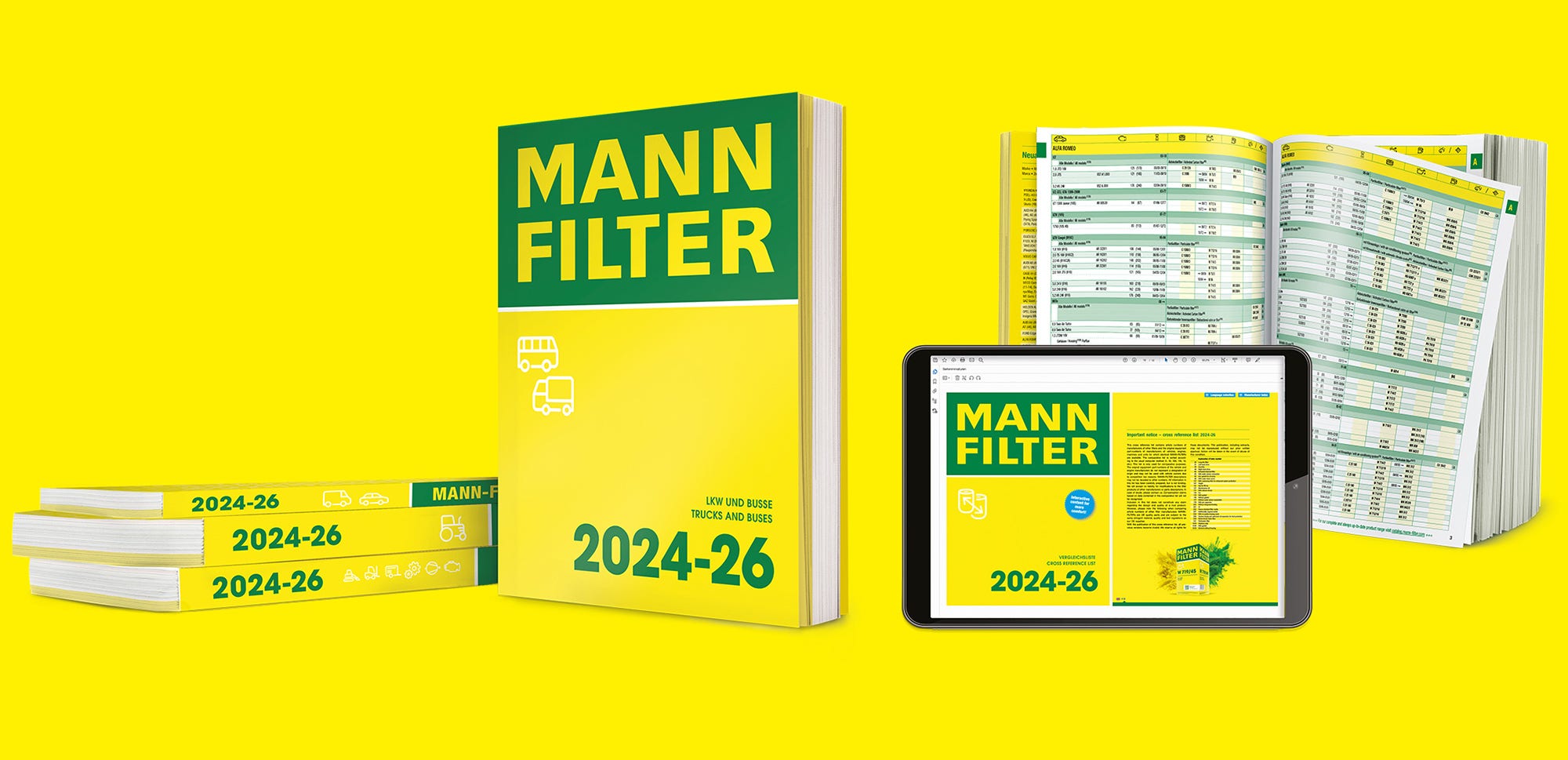 Different versions of the MANN-FILTER catalog: online and pdf.