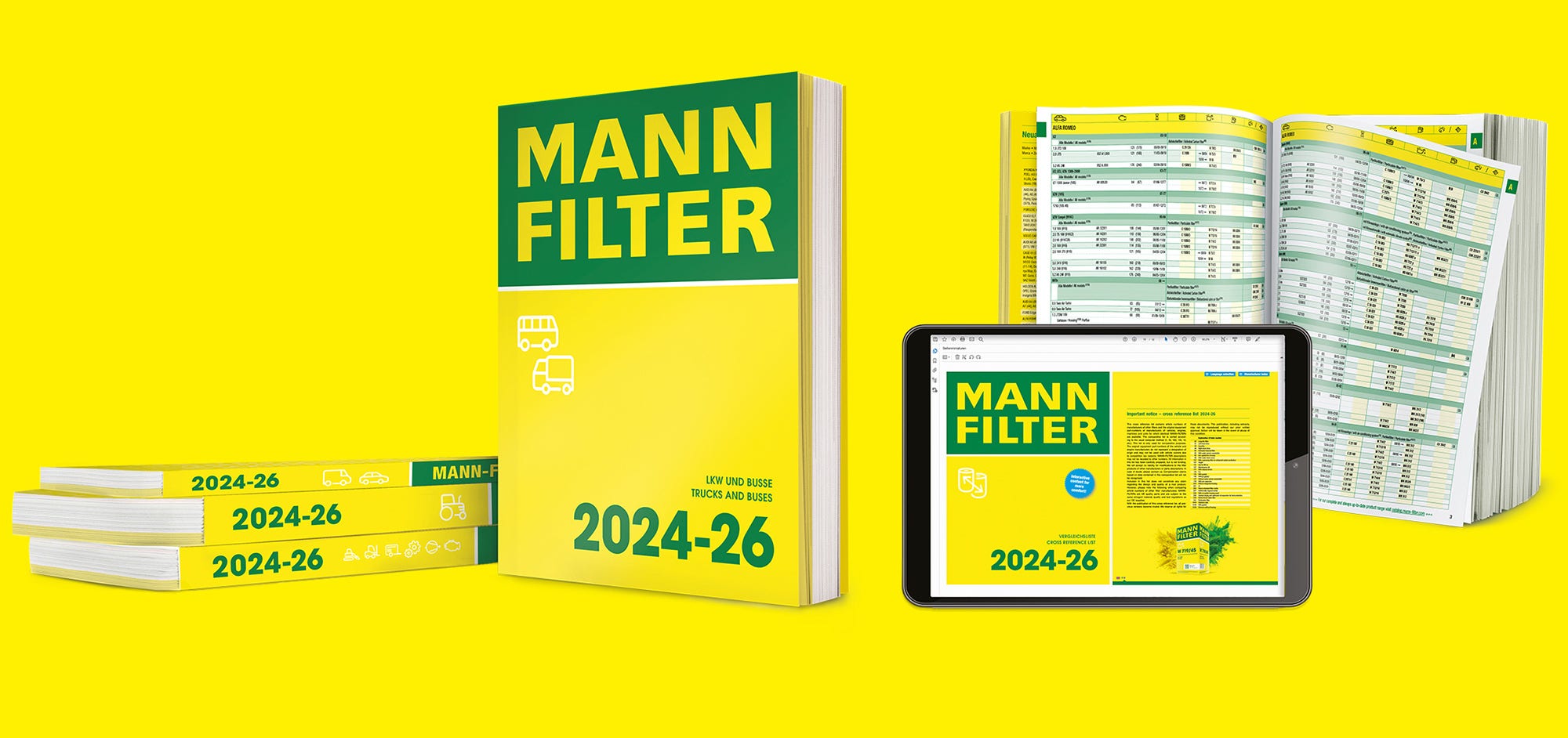 Different versions of the MANN-FILTER catalog: online and pdf.