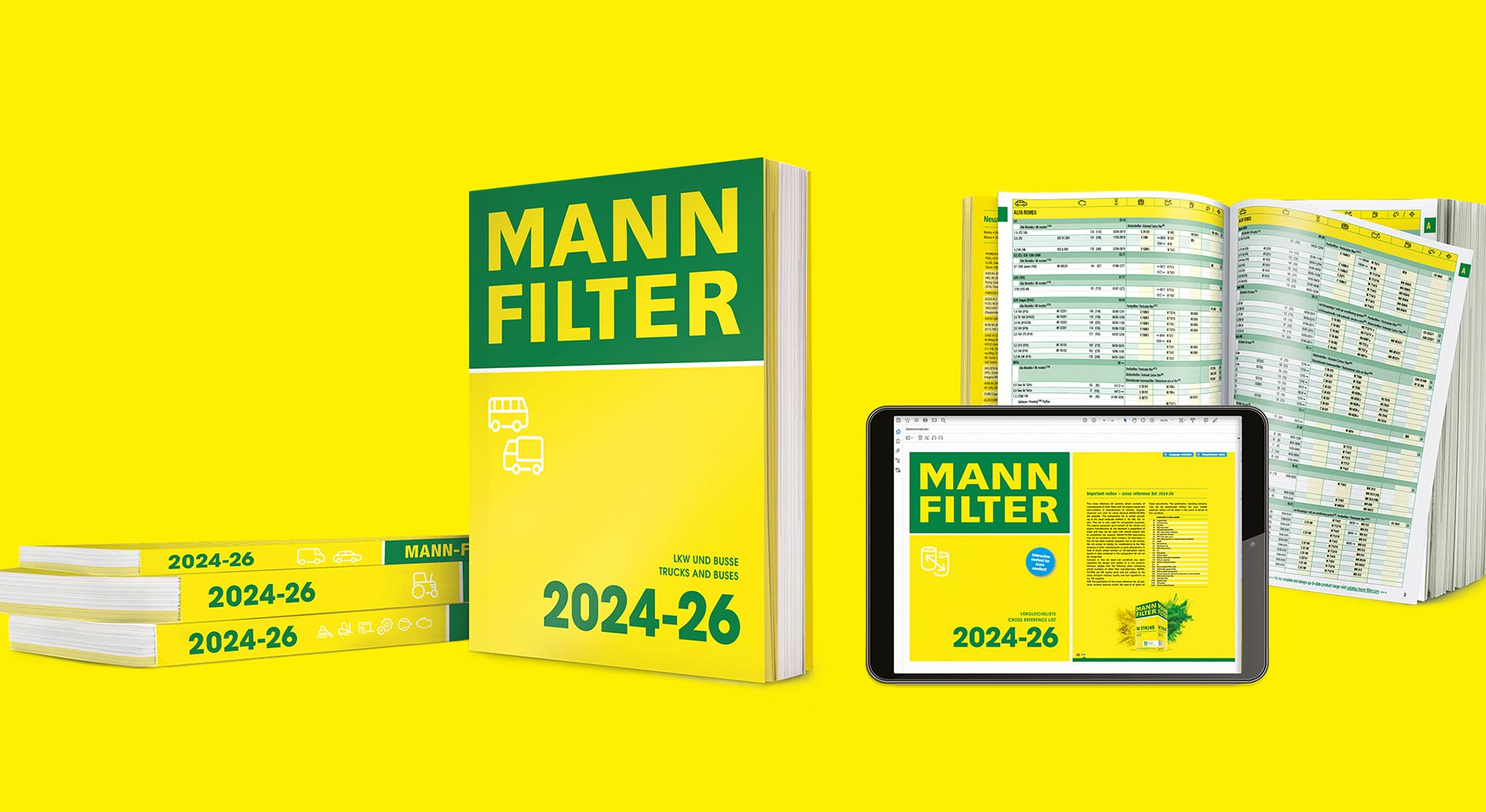 Different versions of the MANN-FILTER catalog: online and pdf.