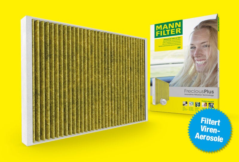 FreciousPlus Innenraumfilter filtert Viren-Aeorsole