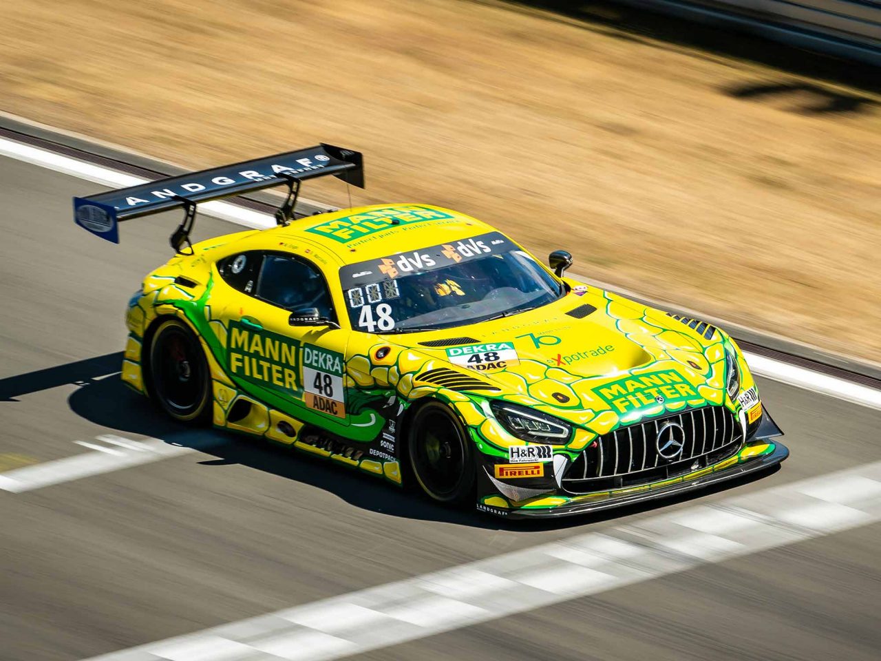 The MANN-FILTER Mamba with the number 48 on the Nuerburgring August 2022 at the ADACA GT Masters