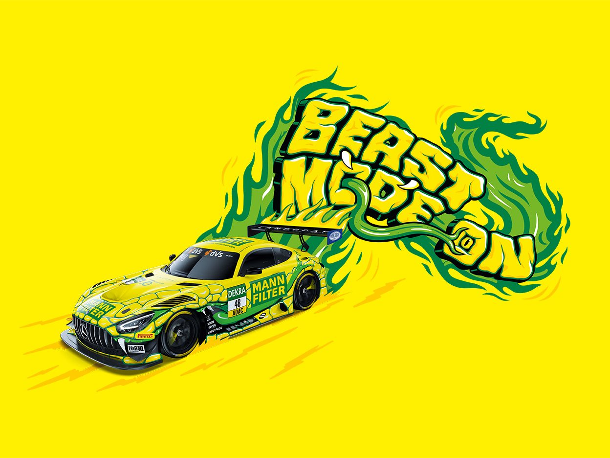 Motorsport Visual Lettering Beast Mode on