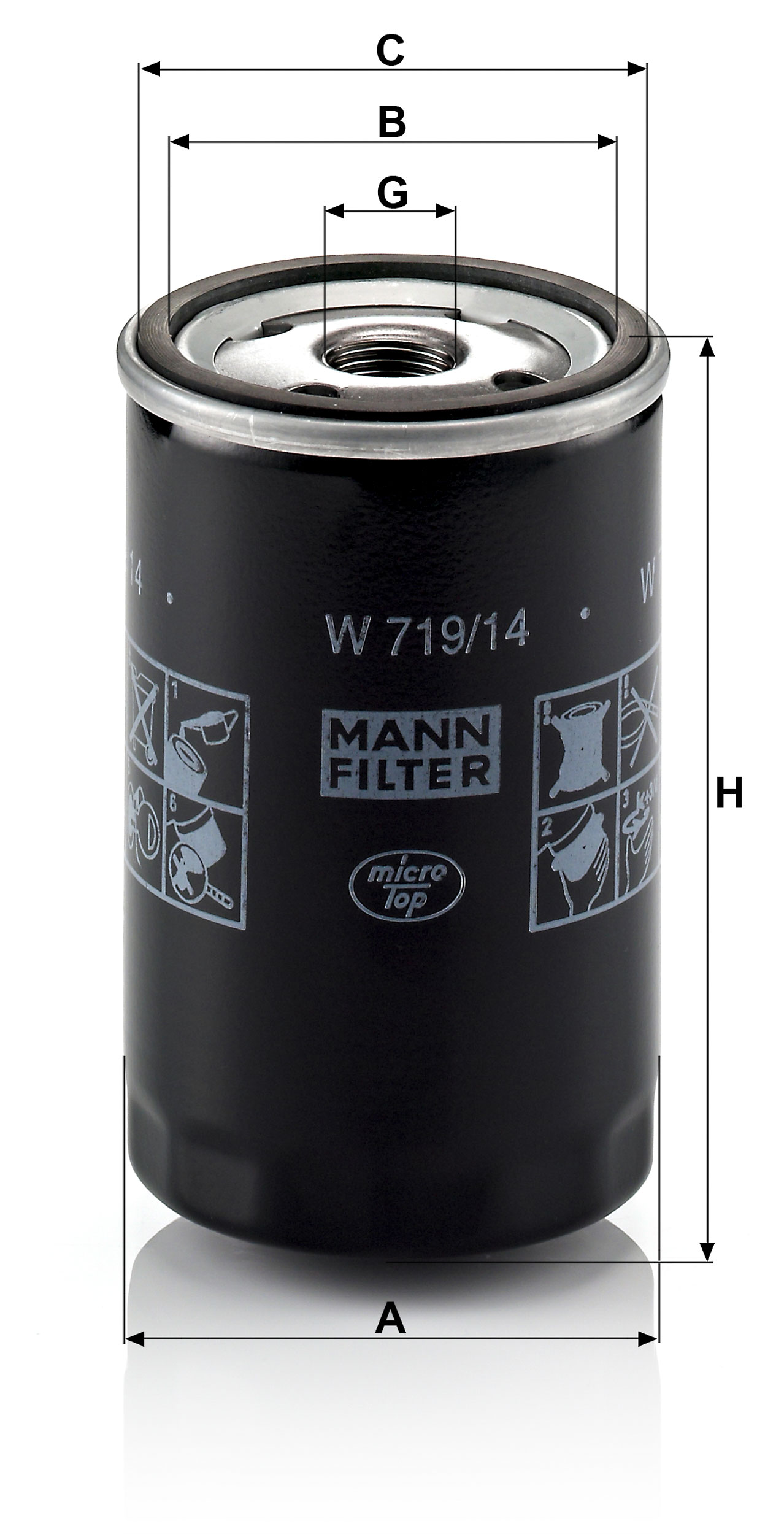 MANN-FILTER W 719/4 Filtro Olio - Qualità Originale Per Motori Off-Highway