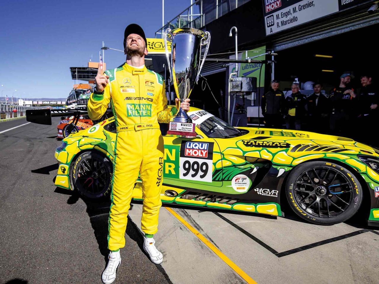 Mamba driver Maro Engel with Allan Simonsen Trophy P3 for MANN-FILTER at the Bathurst 12 Hour
