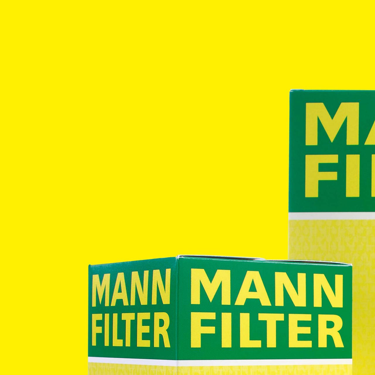 Das einzigartige gelb-grüne Branding von MANN-FILTER hebt sich von der Konkurrenz ab
