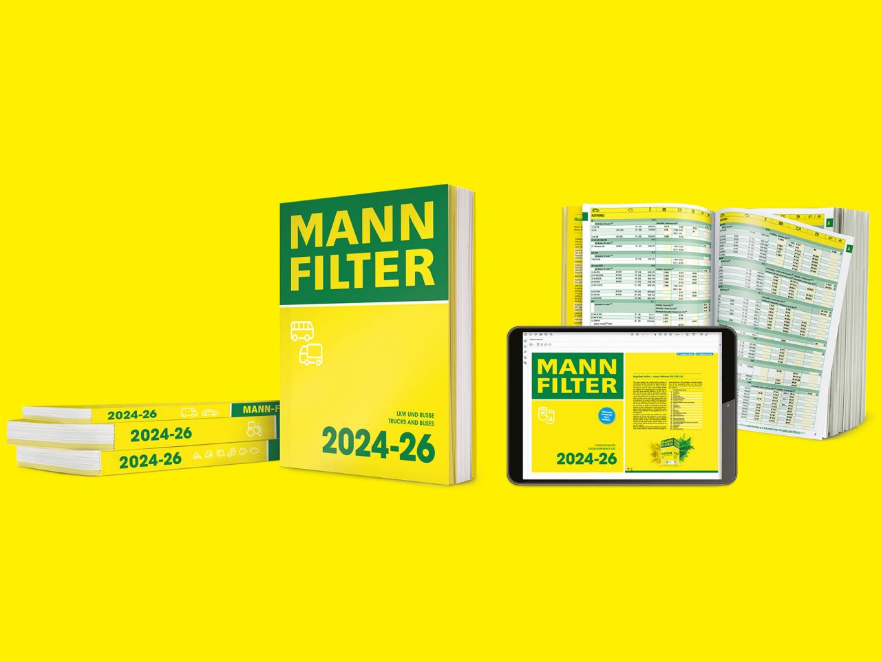Different versions of the MANN-FILTER catalogue: online and pdf.
