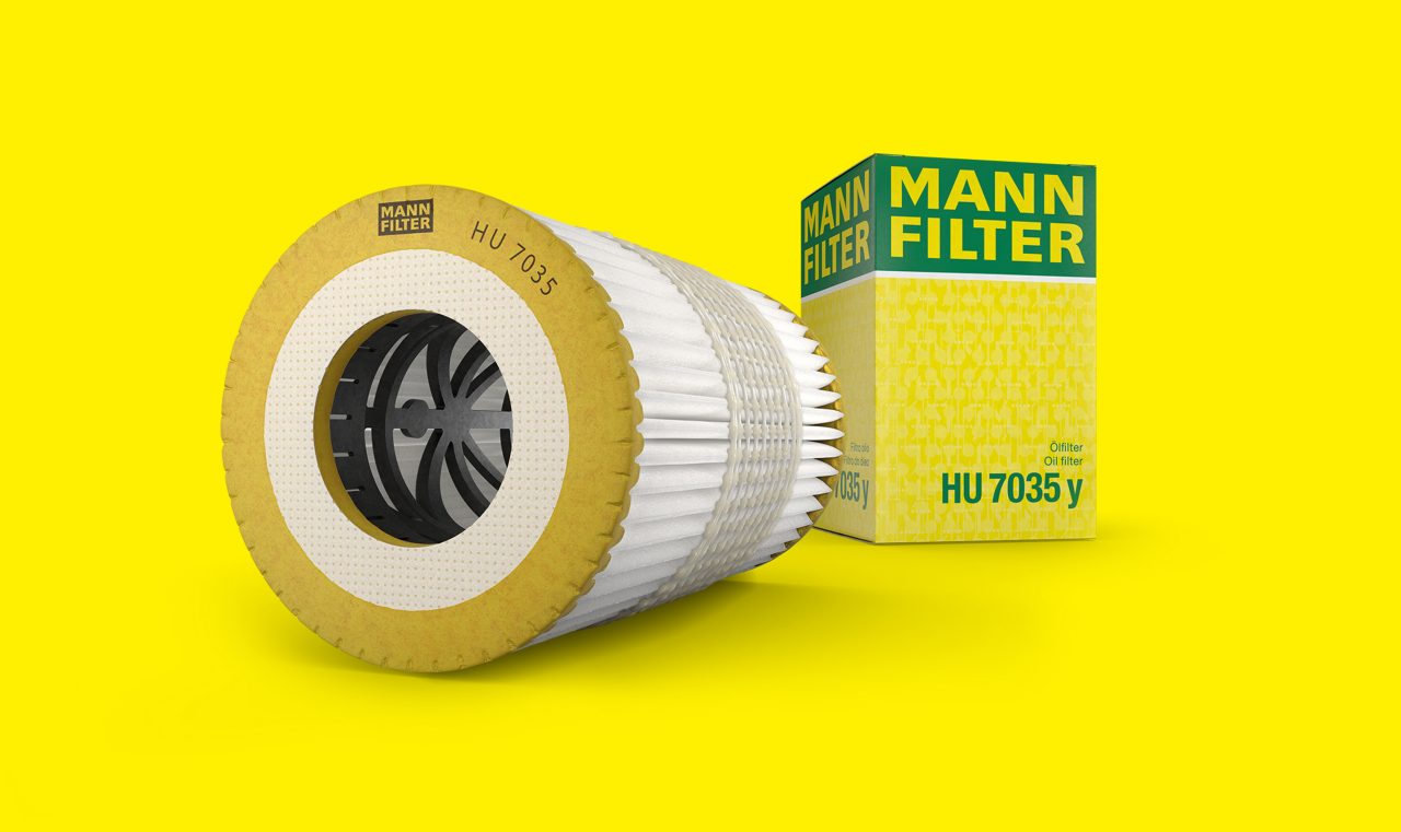 Filter oli mesin HU7035 oleh MANN-FILTER untuk mesin berkinerja tinggi