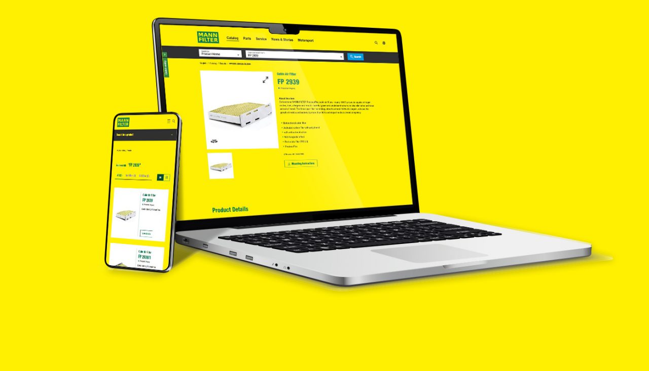 MANN-FILTER Online Catalog is available for every device.
